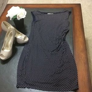Loft navy polka dot dress